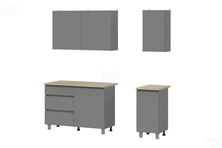 Кухонный гарнитур Денвер 1,6 м графит серый/дуб сонома