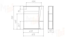 Зеркало-шкаф Волна-1 60 см левый