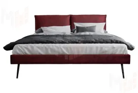 Кровать мягкая Сильвия 1,6 велюр бордо