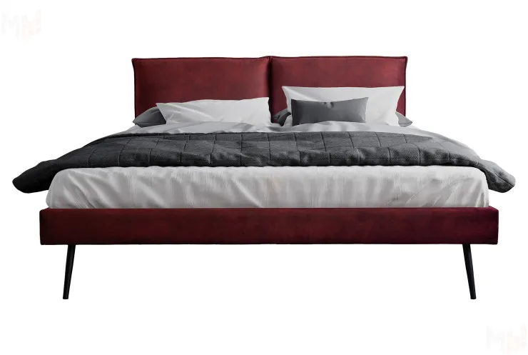 Кровать мягкая Сильвия 1,6 велюр бордо