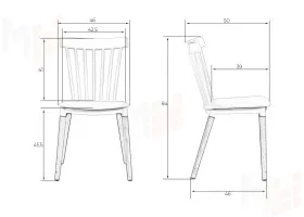 Стул обеденный DOBRIN THEO (ножки светлый бук, цвет черный (B-03))