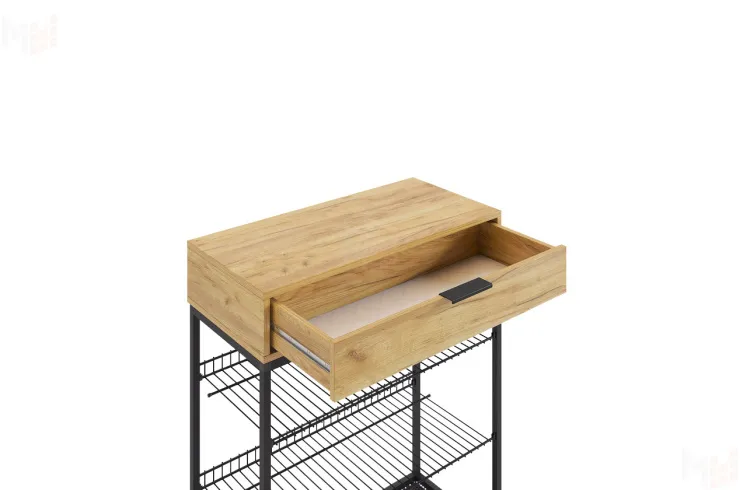 Обувница Краш черный муар/дуб крафт золотой