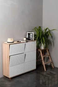 Обувница Копенгаген 6 ящиков (дуб сонома/белый матовый)