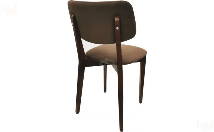 Стул деревянный с мягким сиденьем Мэти Темный орех/Коричневый велюр