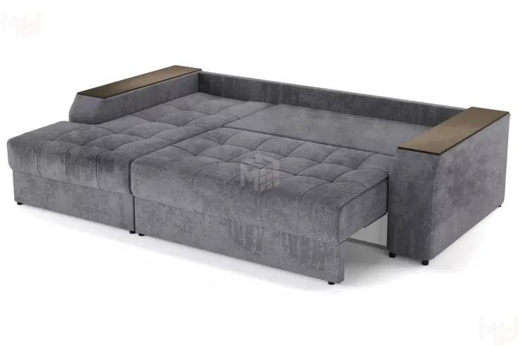 Угловой диван-кровать Лас-Вегас Серый левый