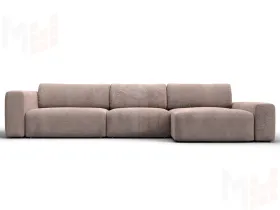 Диван угловой Лига-066 НПБ Лонг угол правый ( TOWER 05 бежевый )