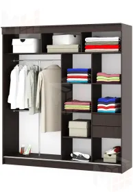 Шкаф-купе  2,0 м с зеркалом ОРИОН  Венге