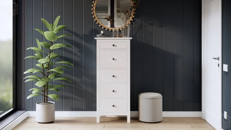 Комод Кымор 5 ящиков белый