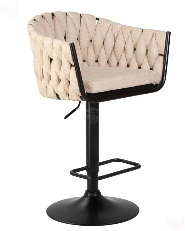 Стул барный DOBRIN LEON (бежевая ткань (LAR 275-1))