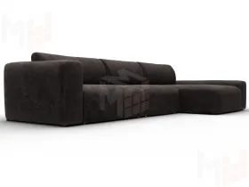 Диван угловой Лига-066 НПБ Лонг угол правый ( BRUT 17 коричневый )