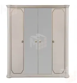 Шкаф Лали 4-дверный бежевый с зеркалом 