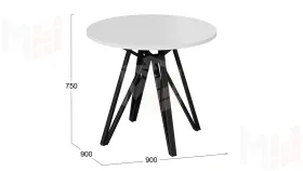 Стол обеденный Ройс Тип 2 Черный муар/Белый