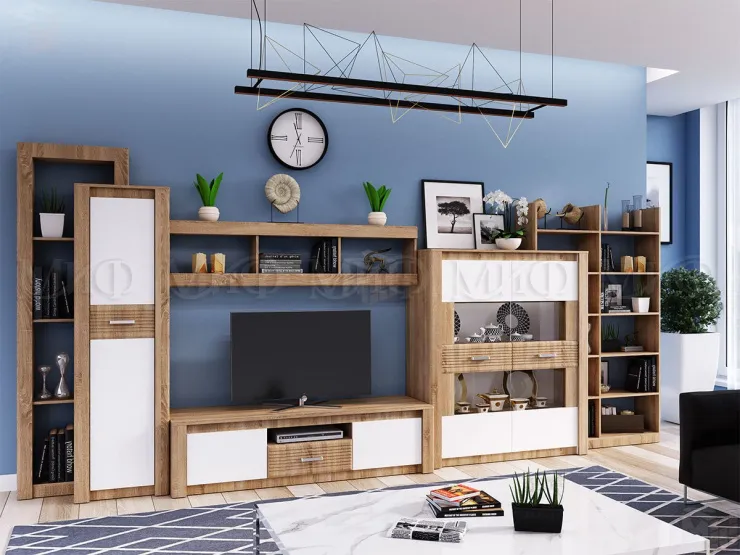 Гостиная Терра, вариант 3 (сонома/белый)