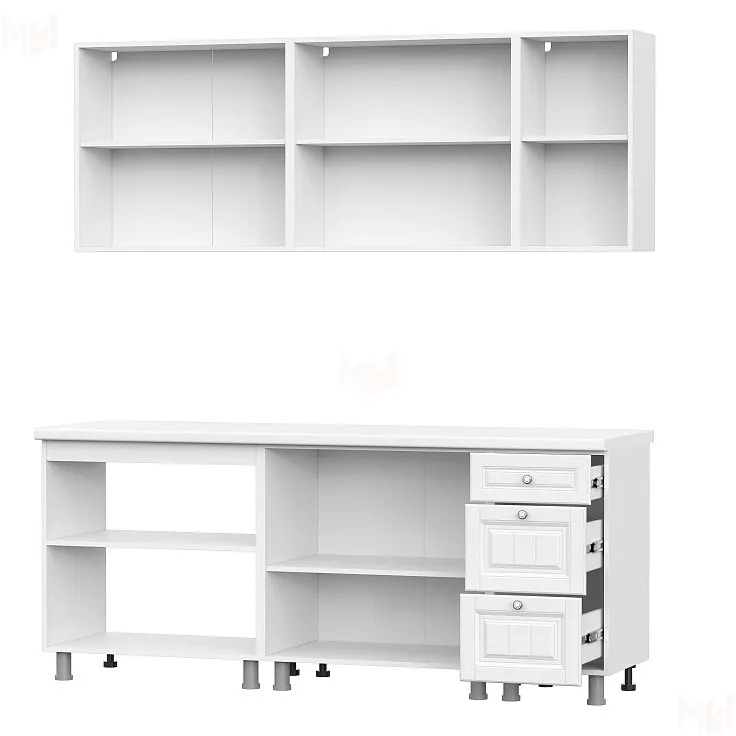 Кухонный гарнитур Прованс (2,0м) (МДФ) (без столешниц) Белый 