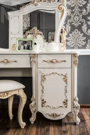 Туалетный столик Флоренция белый перламутр глянец