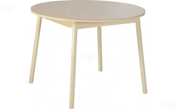 Стол раскладной стеклянный Вин D100 Кремовый