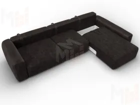 Диван угловой Лига-066 НПБ Лонг угол правый ( BRUT 17 коричневый )