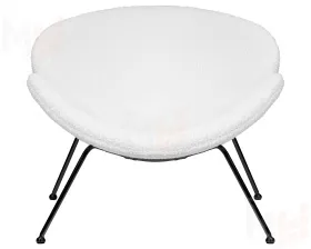 Кресло дизайнерское DOBRIN EMILY (белый (букле) ткань, черное основание)