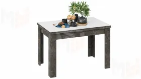 Стол обеденный Норман тип 1 Ателье темный, Стекло Белый глянец