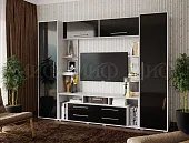 Гостиная Гармония МДФ Белый/Черный глянец