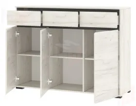 Комод  ГРЕТТА  3С3Я  Дуб Крафт белый - Антрацит