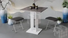 Стол обеденный Анкона Тип 1 Белый, Ателье темный