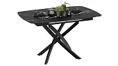 Стол обеденный раздвижной Манхеттен Т1 Черный муар, Стекло матовое черный мрамор