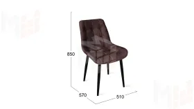 Стул BOSTON Черный муар, Велюр V002 бургундия