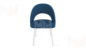 Стул Гэтсби К1К Белый матовый, Велюр Confetti Blue