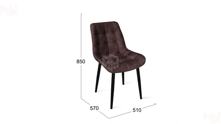 Стул BOSTON Черный муар, Велюр V002 бургундия