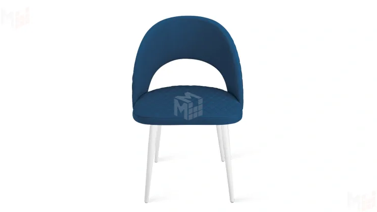 Стул Гэтсби К1К Белый матовый, Велюр Confetti Blue