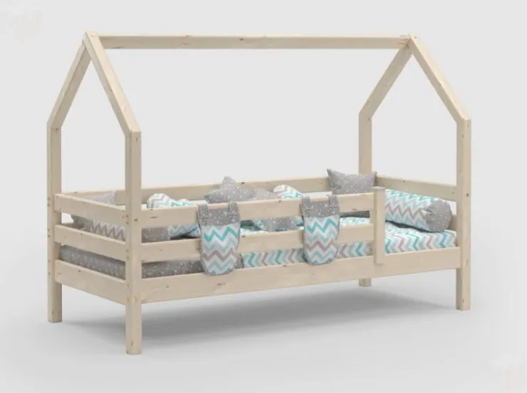 Кровать с надстройкой Соня (прозрачный лак)