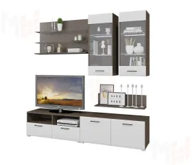 Гостиная Ненси-3 (венге/белый глянец)