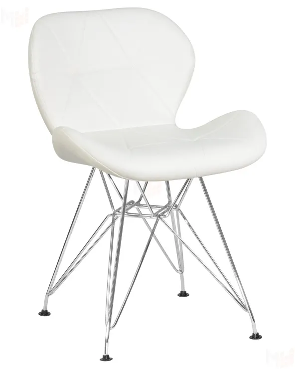 Стул обеденный DOBRIN BUTTERFLY CHROME (ножки хром, цвет белый)