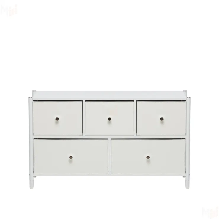 Комод Leset Нирита/Хайди широкий 5 ящиков, Белый (Белый/Белый)