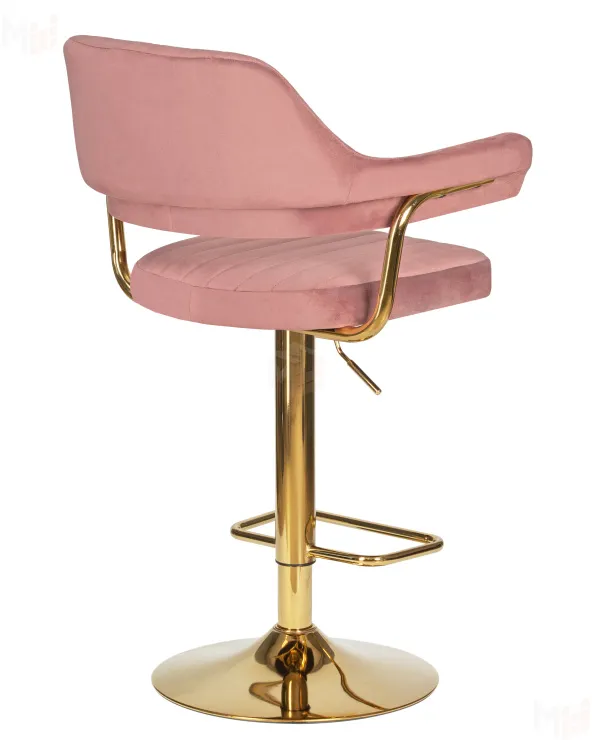 Стул барный DOBRIN CHARLY GOLD (розовый велюр (MJ9-32))