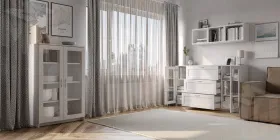 2.02.03.390.1 СИРИУС тумба 2 двери со стеклом 78х123 белая RU