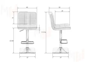 Стул барный DOBRIN GOLDIE (пудрово-розовый велюр (MJ9-32))
