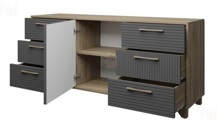 Комод Копенгаген (дуб самдал/серый графит)