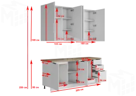 Кухня НОМА 2,0 с высокими шкафами