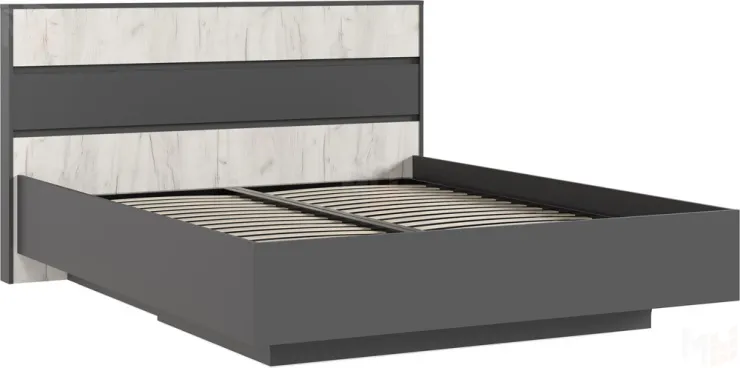 Роджина Кровать парящая 1,6м (ортопед металл) (Графит/Дуб Крафт, Дуб Крафт)