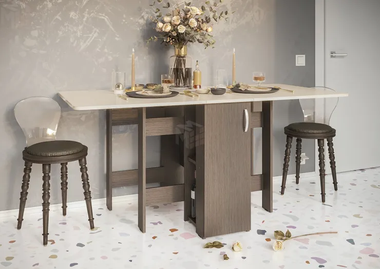 Стол-книжка с баром СТК-002 венге/дуб