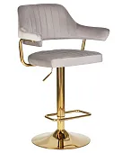 Стул барный DOBRIN CHARLY GOLD (серый велюр (MJ9-75))