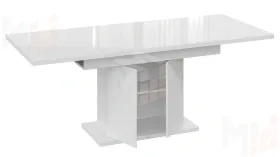 Стол раздвижной Детройт Тип 2 Белый, Стекло Белый глянец
