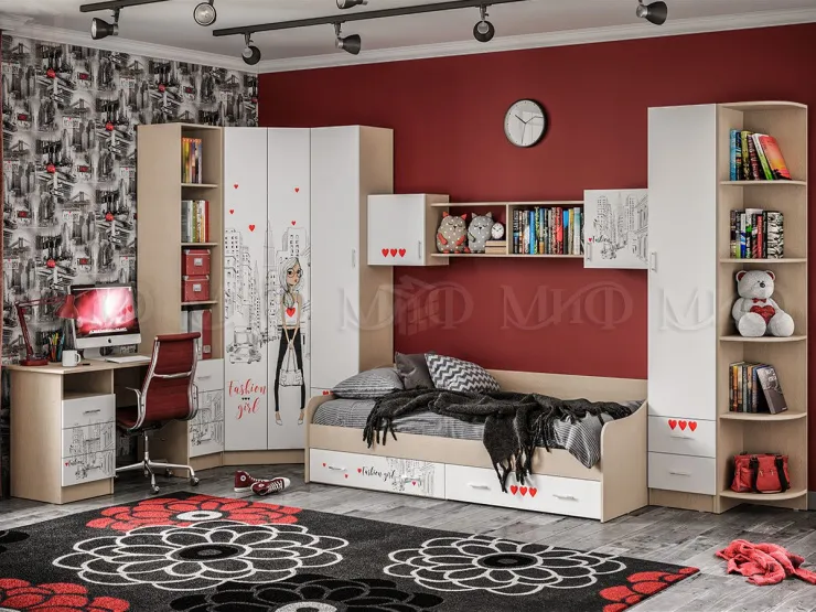 Стол письменный Вега New Girl (беленый дуб)