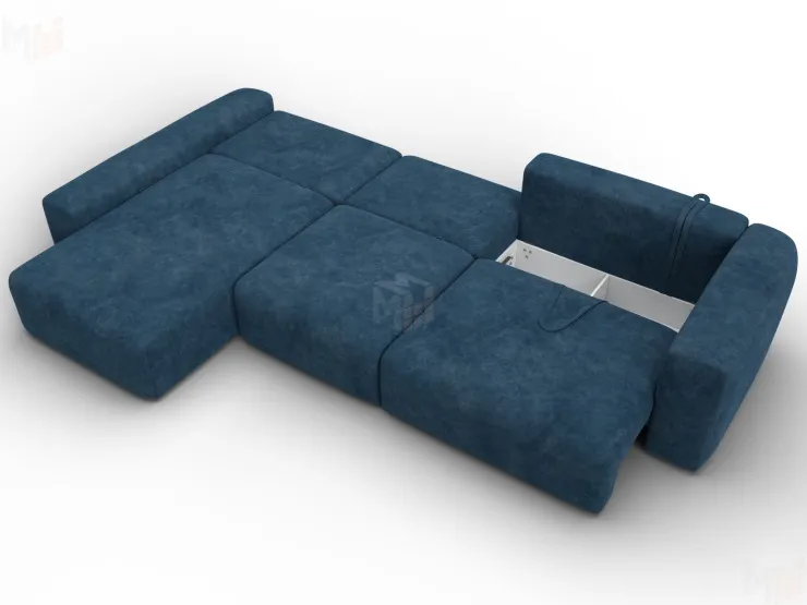 Диван угловой Лига-066 НПБ Лонг угол левый ( BRUT 11 синий )