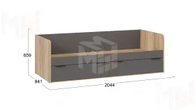 Кровать Порто - ТД-393.12.01 Графит