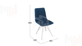 Стул Хьюго К3 Белый матовый, Велюр Confetti Blue