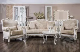 Диван Натали 3х местный белый глянец