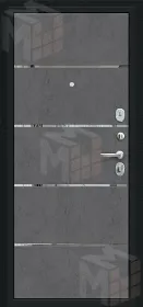 Входная металлическая дверь Лайн Букле черное/Slate Art